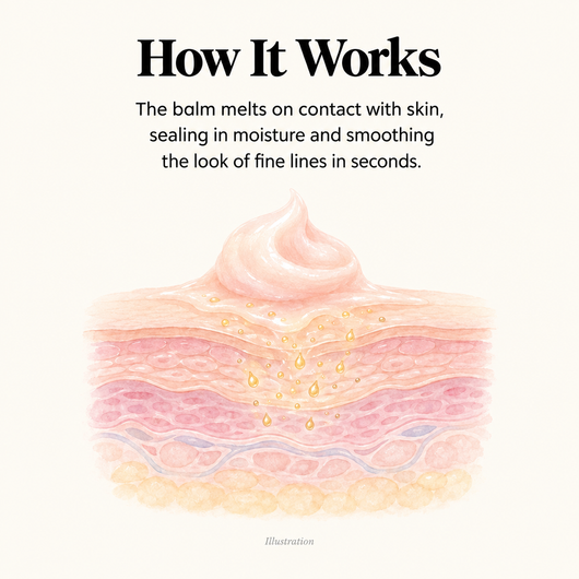 How it works: the balm melts on contact with skin