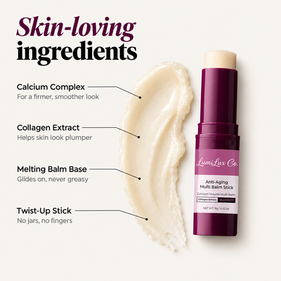 Ingredients: Calcium Complex, Collagen Extract, melting balm base, twist-up stick