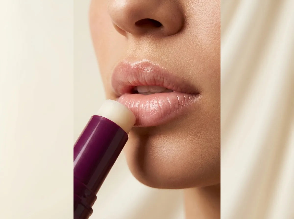 Moisture shield cream balm on upper lip
